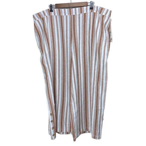New A.N.A. A New Approach Lily Stripe Wide Leg High Rise Pull-On Crop Pants 3X - Picture 3 of 6